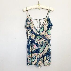 American Eagle Paisley Wrap Style Romper